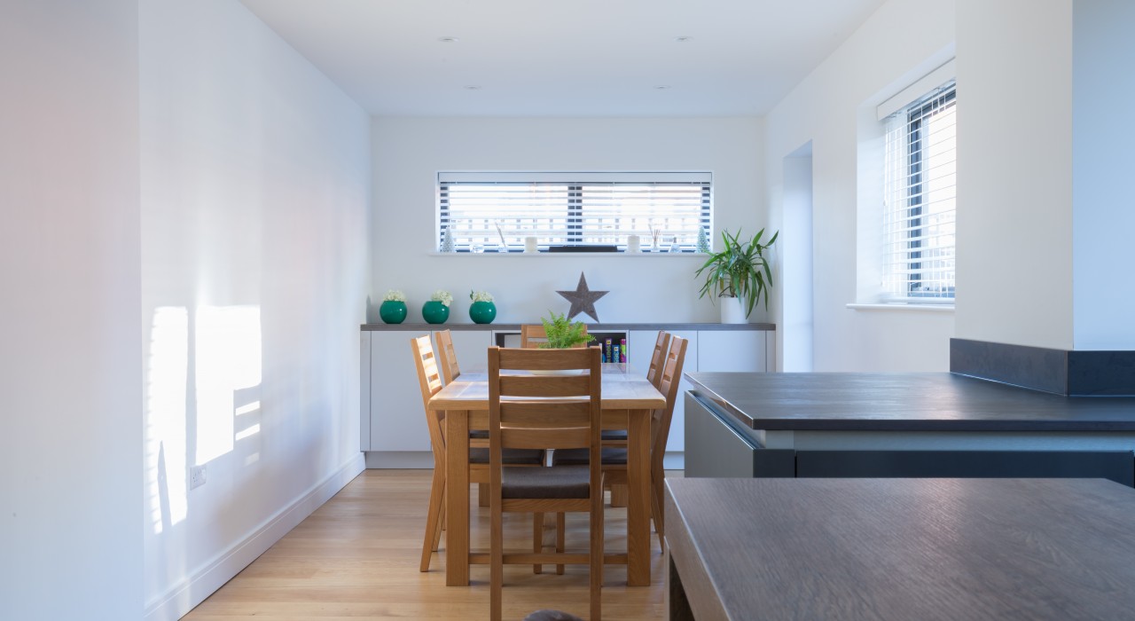 Real wood oak kitchen floor