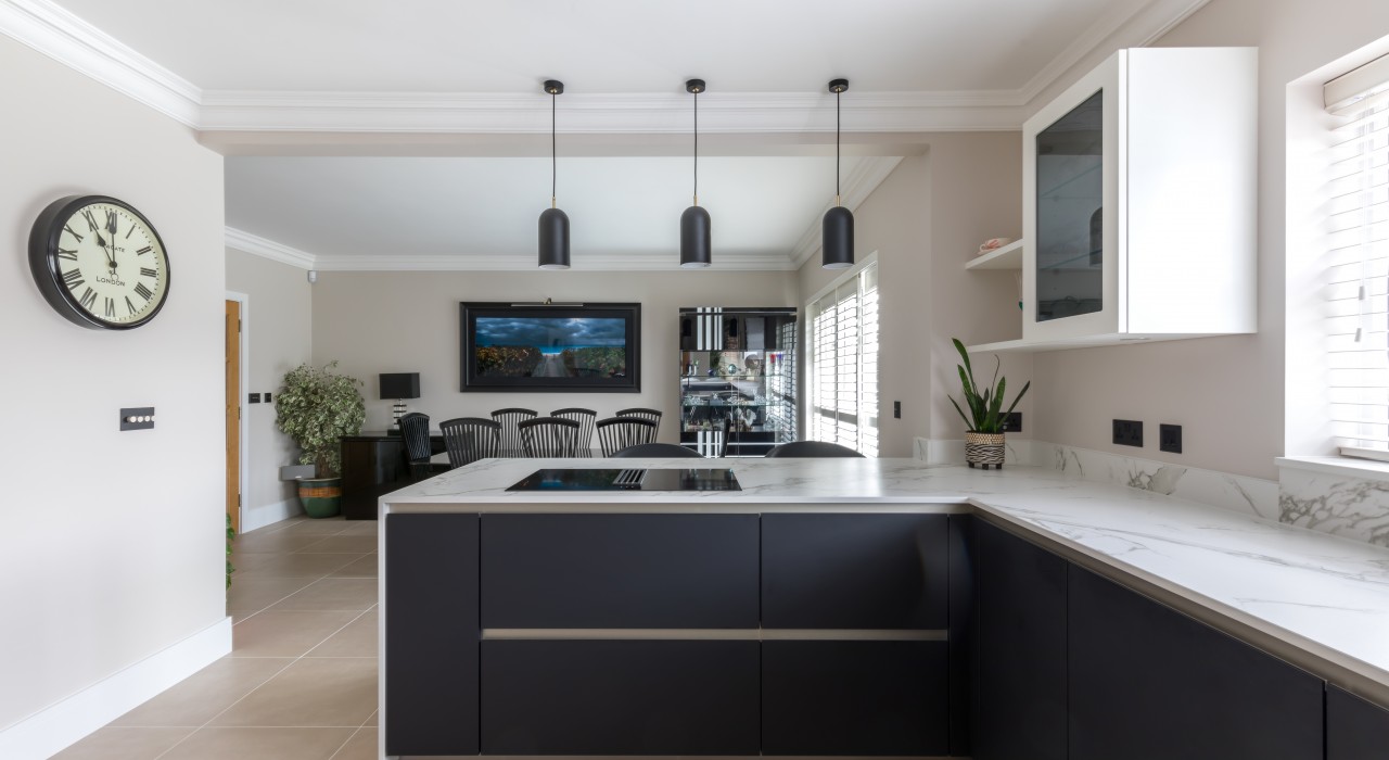 Black and white bespoke kitchen