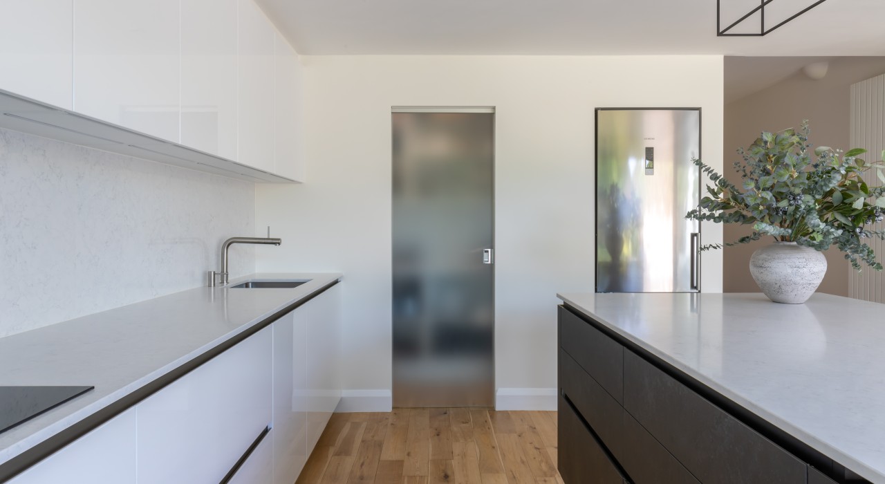 Glass pocket door