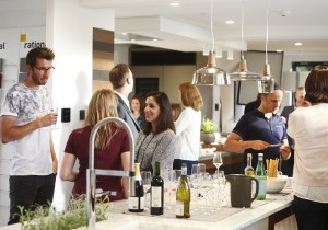 Party in a kitchen