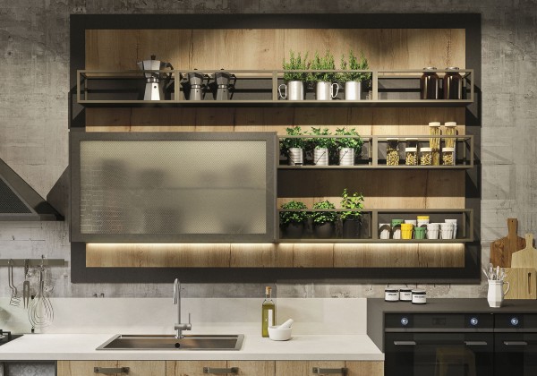 Open shelving in kitchen example