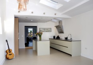 Open plan kitchen with island