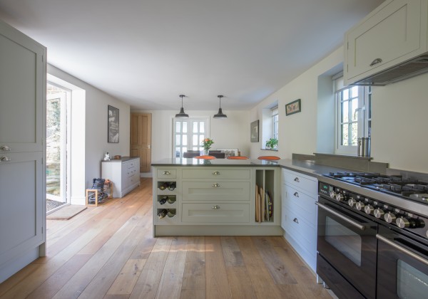 Real oak wood kitchen floor