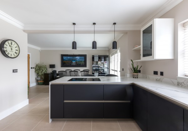 Black and white bespoke kitchen