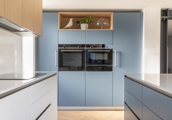 Oak  White  Blue kitchen illustration 4